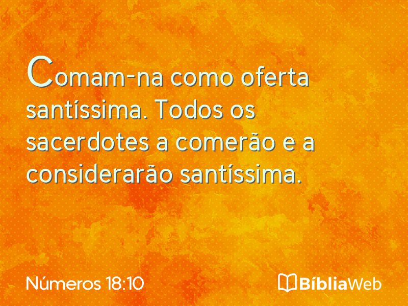 Números 18:10 em imagem para compartilhar