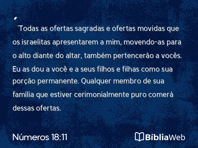 Números 18:11 em imagem para compartilhar