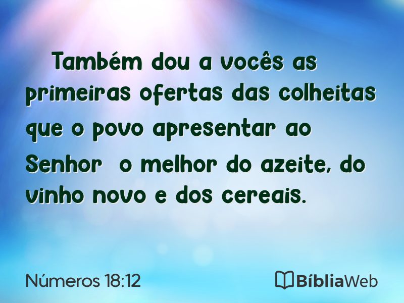 Números 18:12 em imagem para compartilhar
