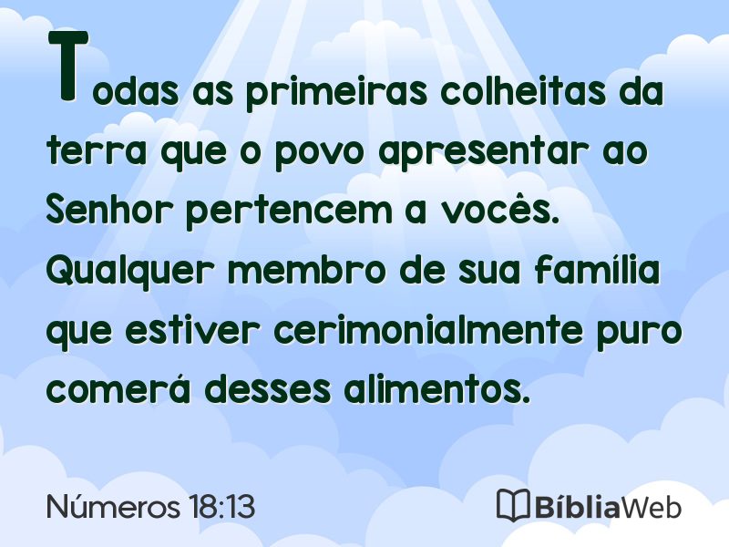 Números 18:13 em imagem para compartilhar