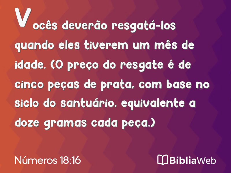 Números 18:16 em imagem para compartilhar