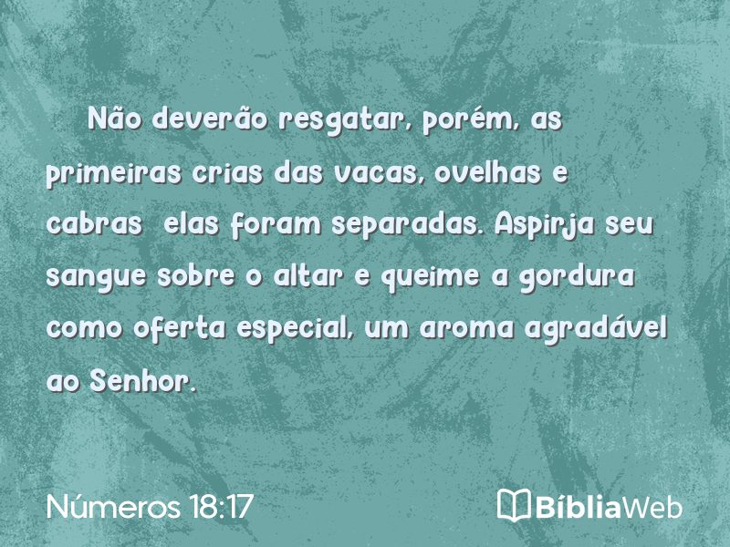Números 18:17 em imagem para compartilhar