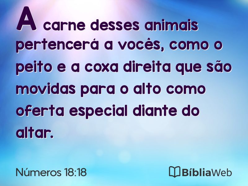 Números 18:18 em imagem para compartilhar