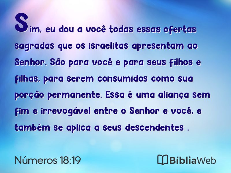 Números 18:19 em imagem para compartilhar