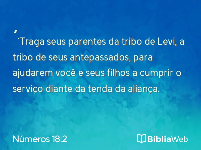Números 18:2 em imagem para compartilhar