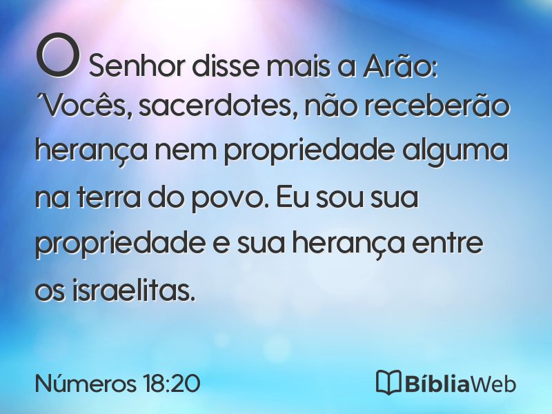 Números 18:20 em imagem para compartilhar