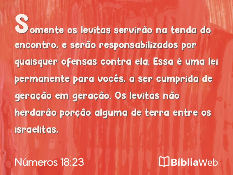 Números 18:23 em imagem para compartilhar