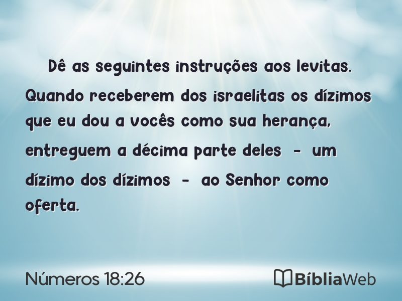 Números 18:26 em imagem para compartilhar