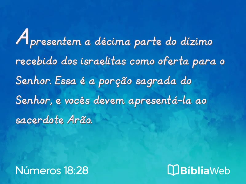 Números 18:28 em imagem para compartilhar