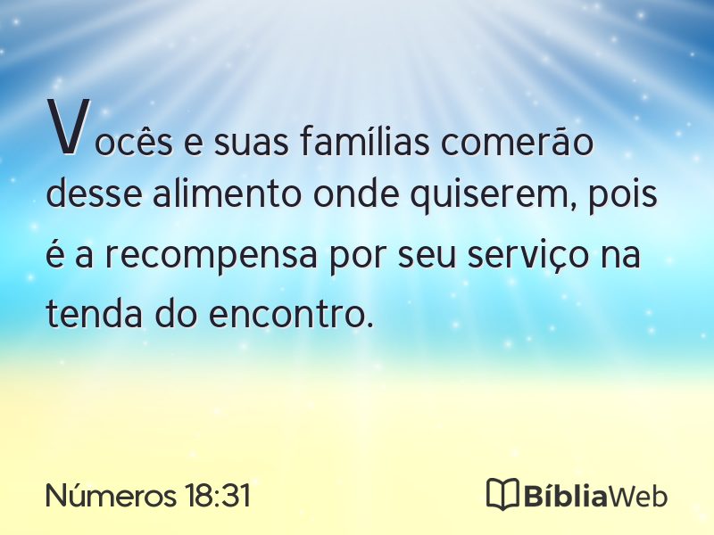Números 18:31 em imagem para compartilhar