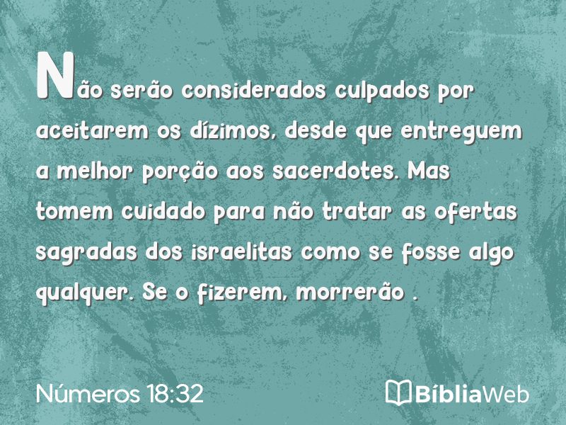 Números 18:32 em imagem para compartilhar