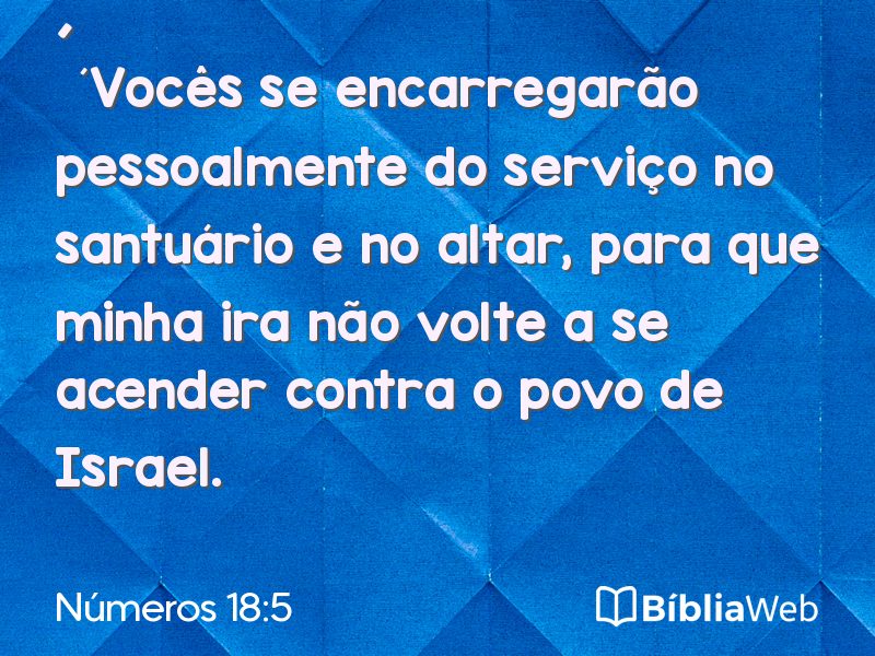 Números 18:5 em imagem para compartilhar