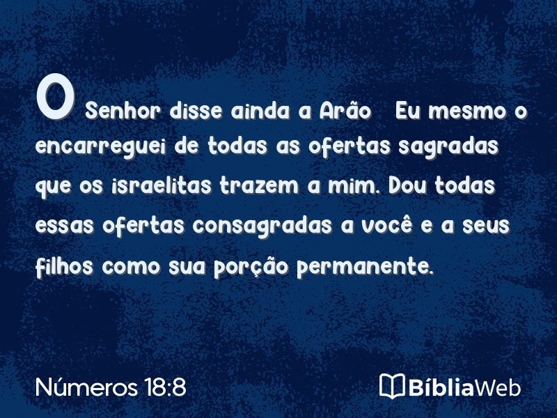 Números 18:8 em imagem para compartilhar