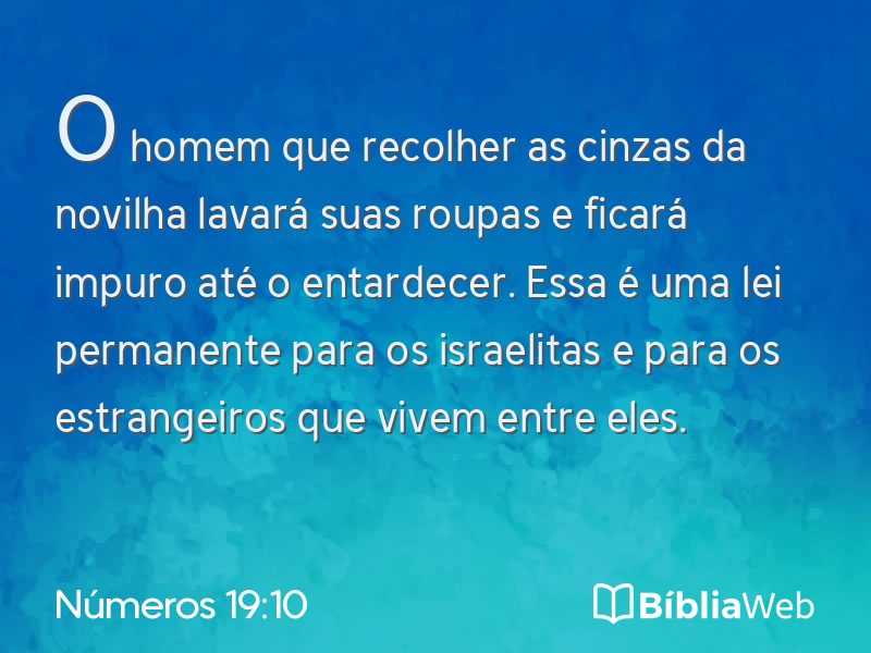 Números 19:10 em imagem para compartilhar