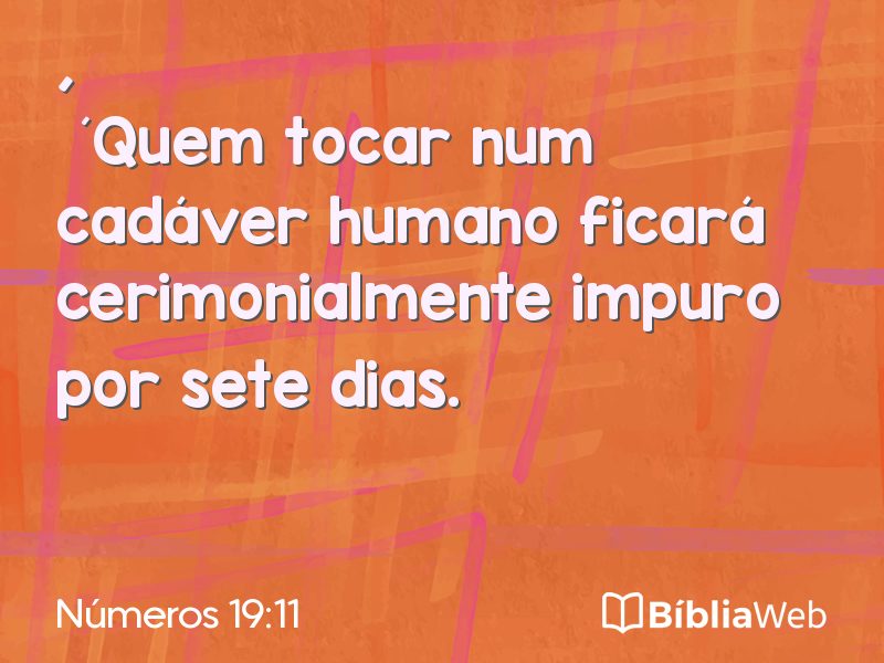 Números 19:11 em imagem para compartilhar