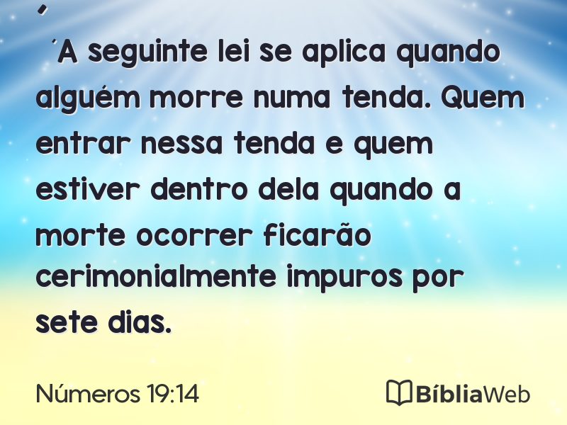 Números 19:14 em imagem para compartilhar