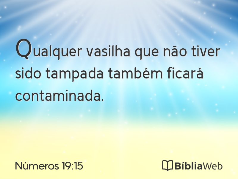 Números 19:15 em imagem para compartilhar