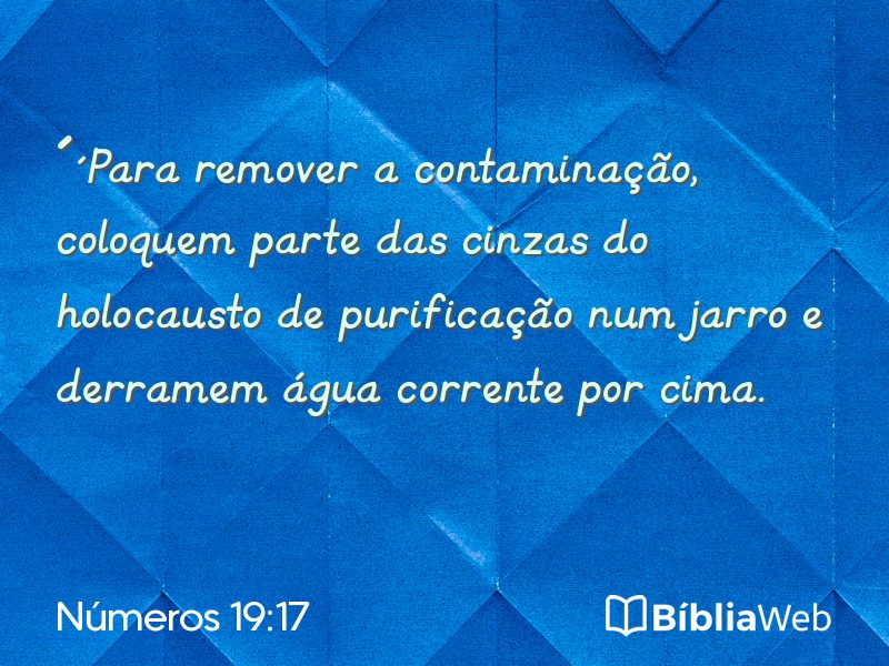 Números 19:17 em imagem para compartilhar