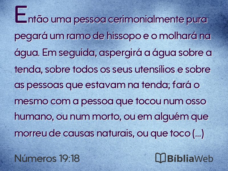 Números 19:18 em imagem para compartilhar