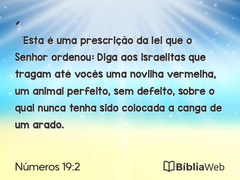 Números 19:2 em imagem para compartilhar