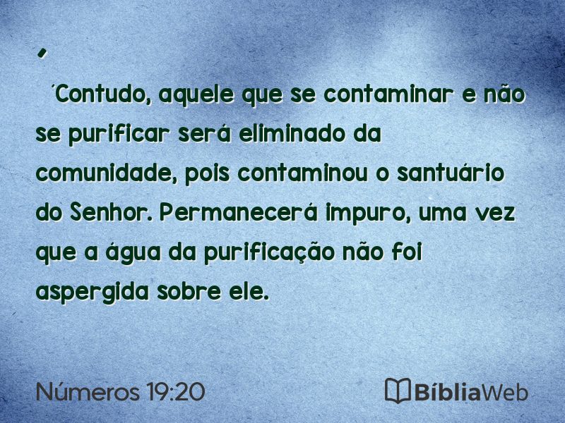 Números 19:20 em imagem para compartilhar