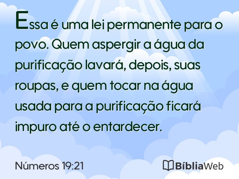 Números 19:21 em imagem para compartilhar