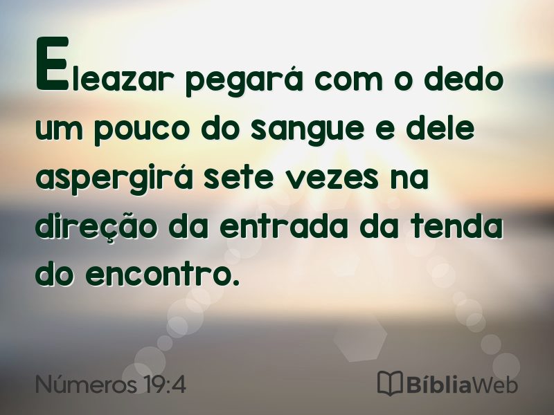 Números 19:4 em imagem para compartilhar