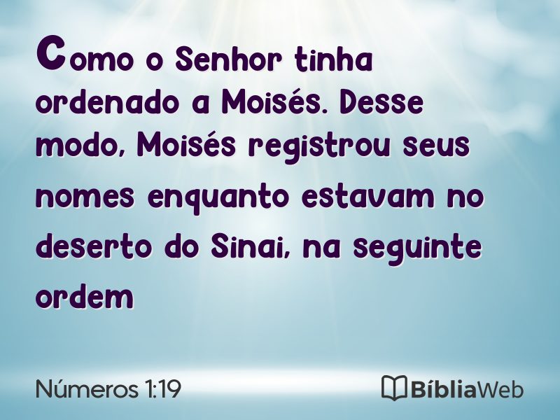 Números 1:19 em imagem para compartilhar