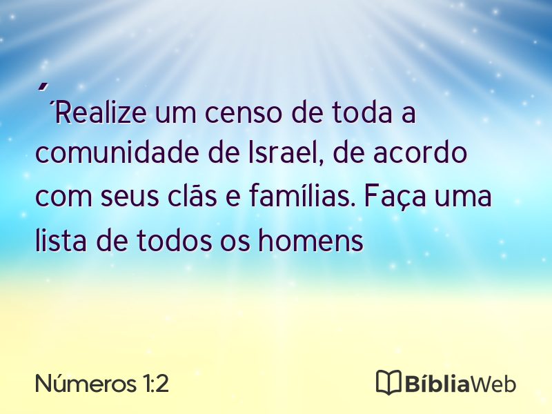 Números 1:2 em imagem para compartilhar