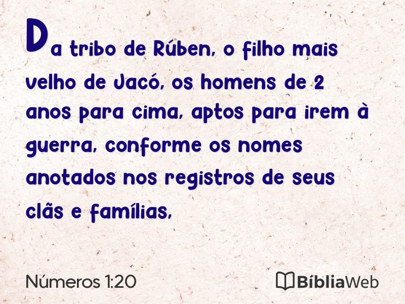 Números 1:20 em imagem para compartilhar