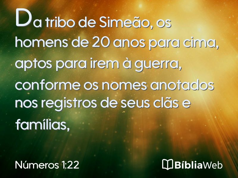 Números 1:22 em imagem para compartilhar