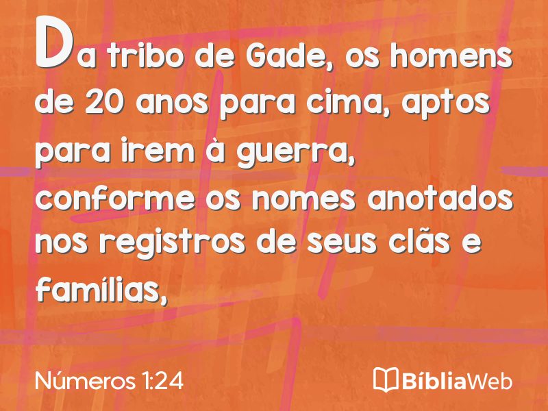 Números 1:24 em imagem para compartilhar