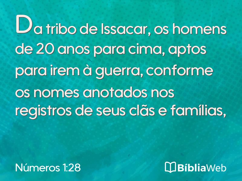 Números 1:28 em imagem para compartilhar