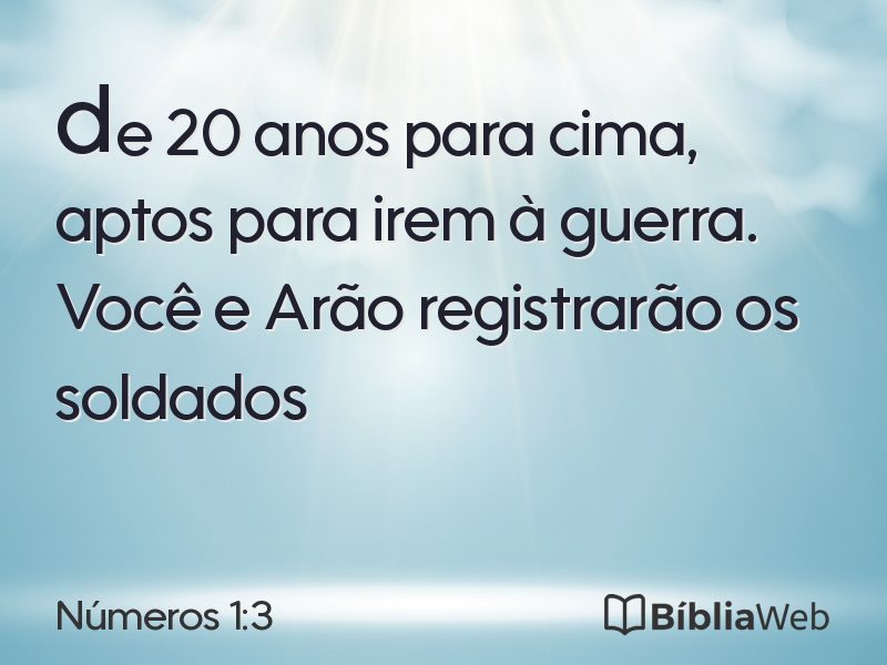 Números 1:3 em imagem para compartilhar