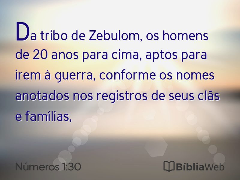Números 1:30 em imagem para compartilhar