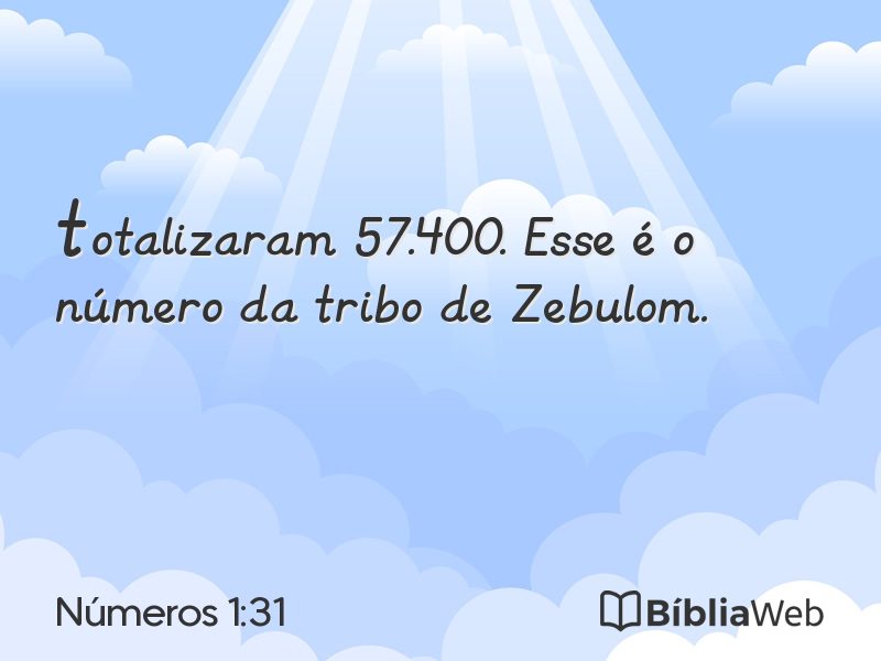Números 1:31 em imagem para compartilhar