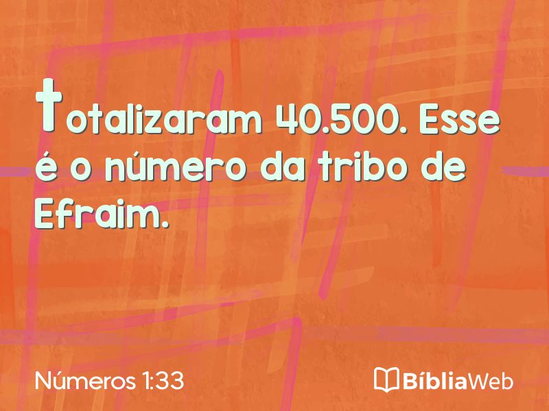 Números 1:33 em imagem para compartilhar