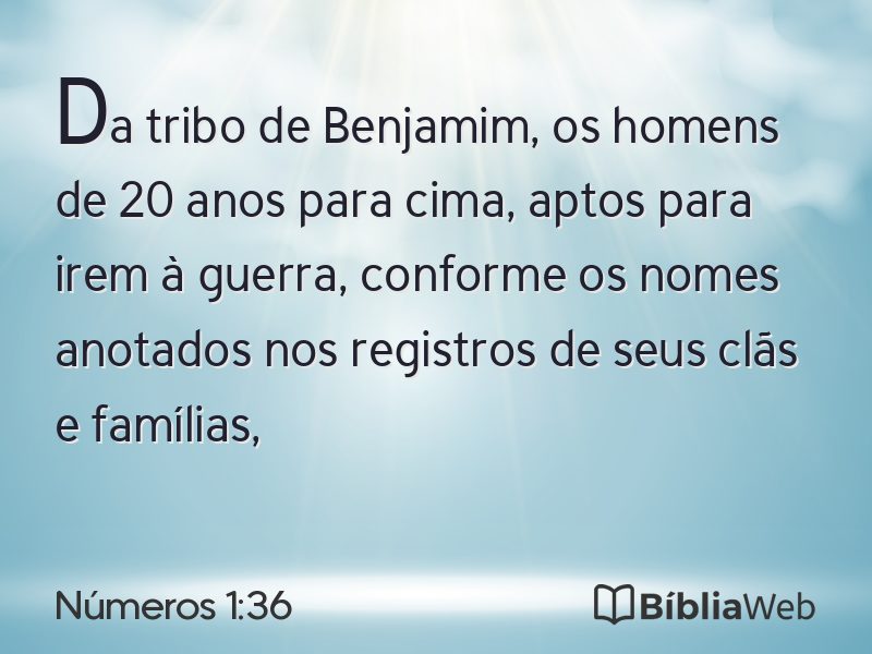 Números 1:36 em imagem para compartilhar