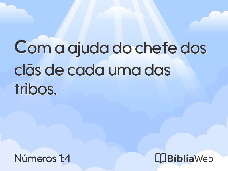 Números 1:4 em imagem para compartilhar
