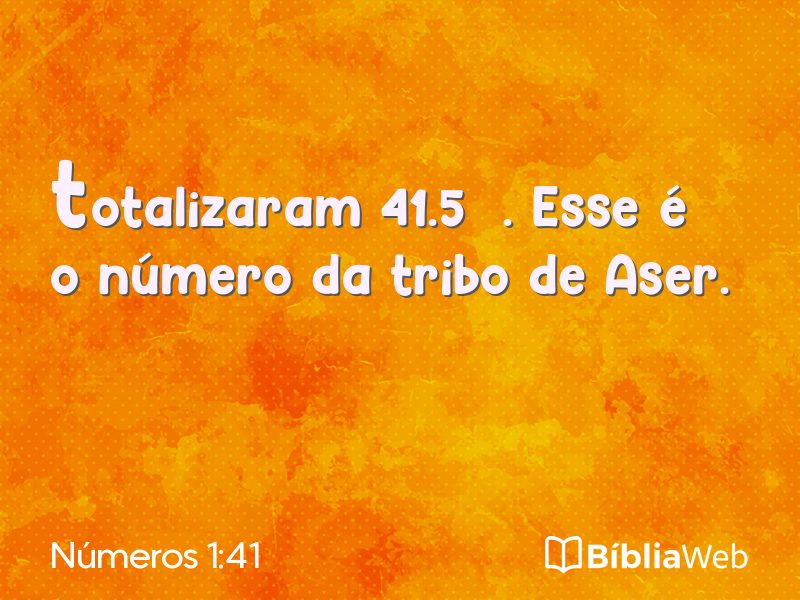 Números 1:41 em imagem para compartilhar