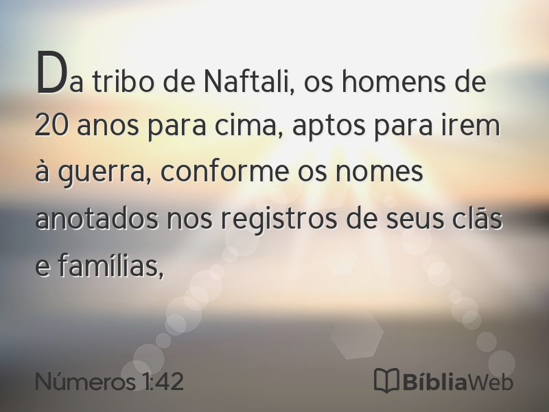 Números 1:42 em imagem para compartilhar