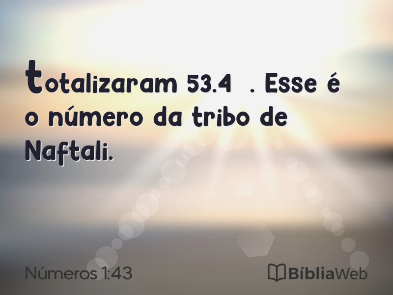 Números 1:43 em imagem para compartilhar