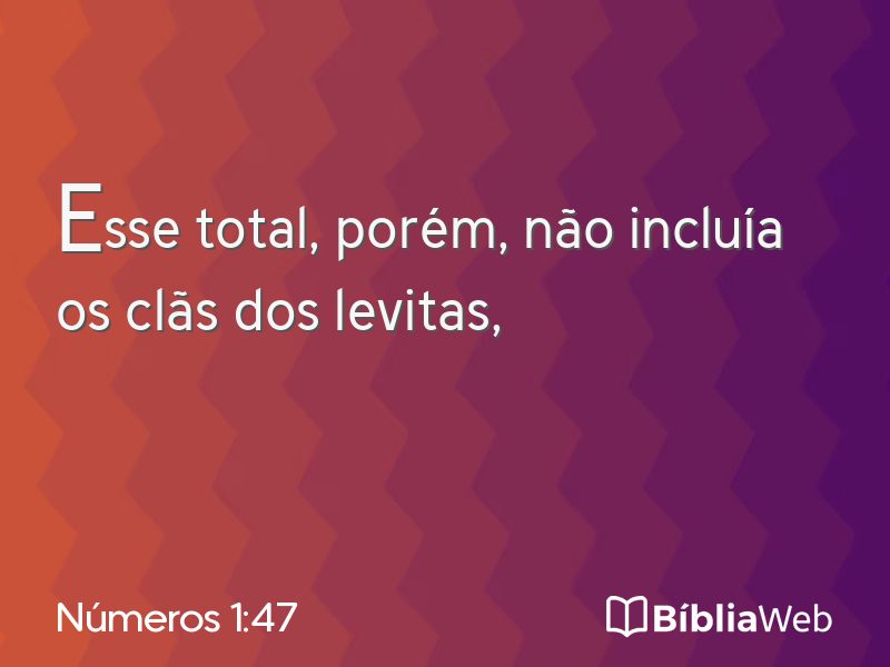 Números 1:47 em imagem para compartilhar