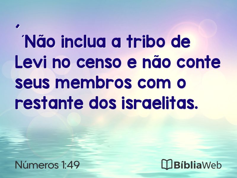 Números 1:49 em imagem para compartilhar