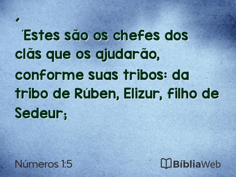 Números 1:5 em imagem para compartilhar