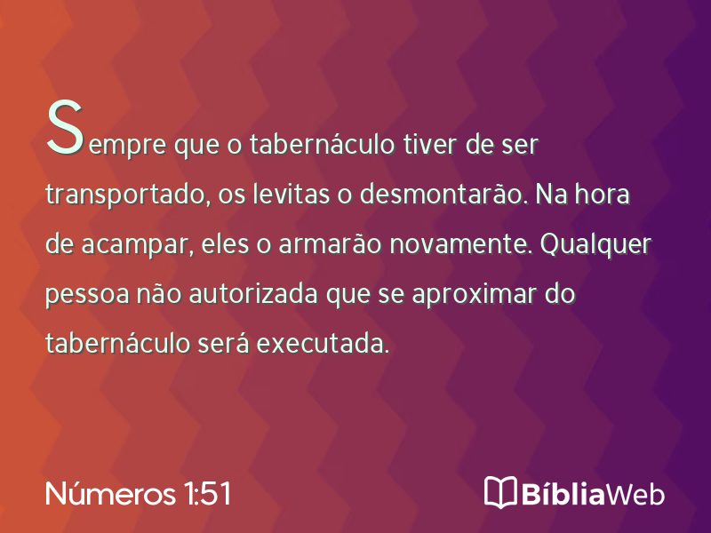 Números 1:51 em imagem para compartilhar