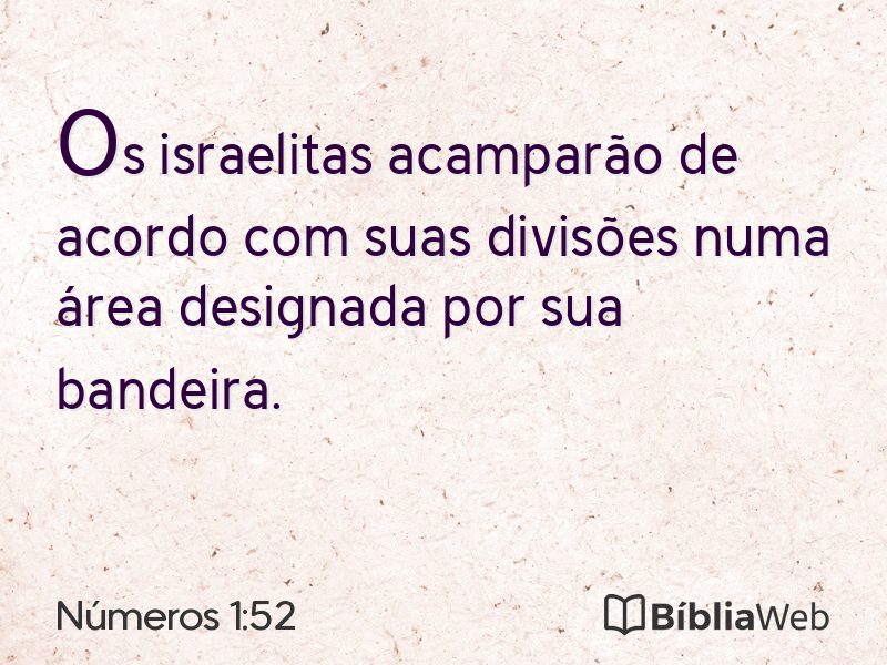Números 1:52 em imagem para compartilhar