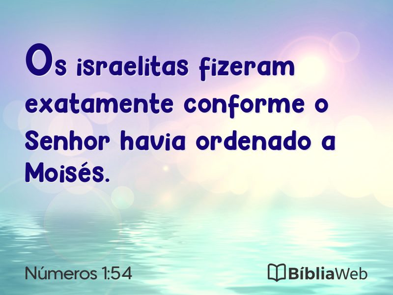 Números 1:54 em imagem para compartilhar