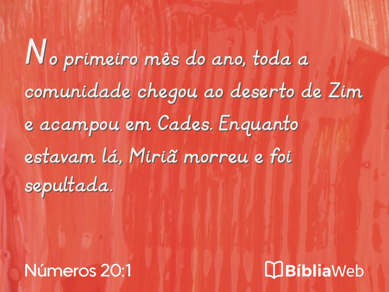 Números 20:1 em imagem para compartilhar