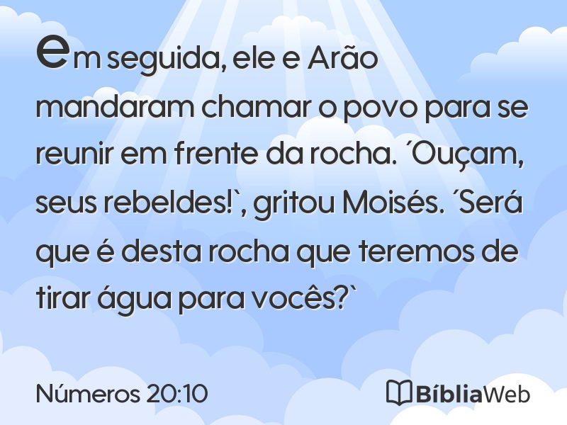 Números 20:10 em imagem para compartilhar